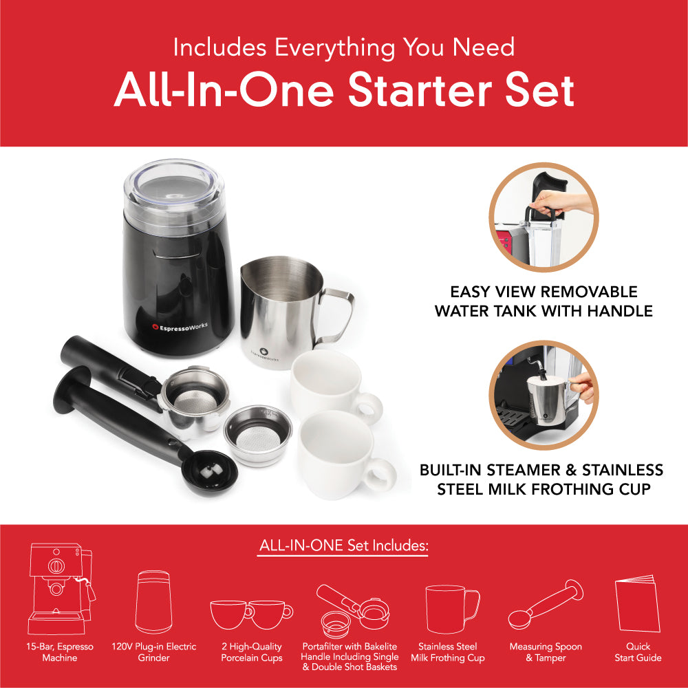 EspressoWorks 7-Piece Espresso Machine Set