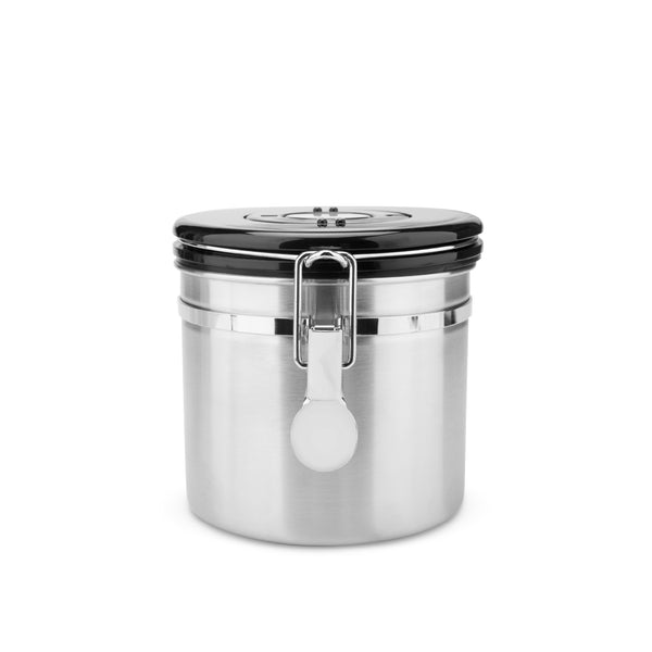 Mixpresso Stainless Steel Airtight Coffee Container - Silver Coffee Grounds  and Beans Container with Date-Tracker, Vacuum Sealed Airtight Container