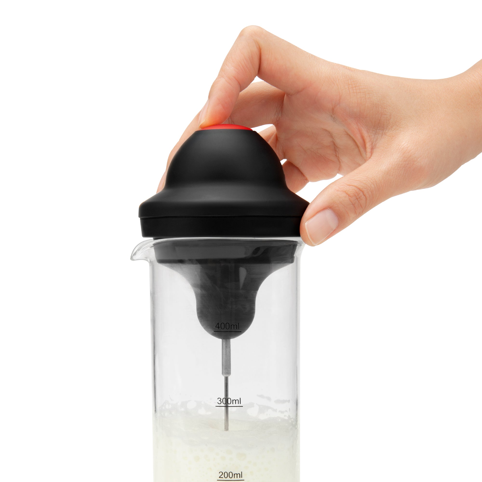 EspressoWorks Battery Operated Milk Frother in use