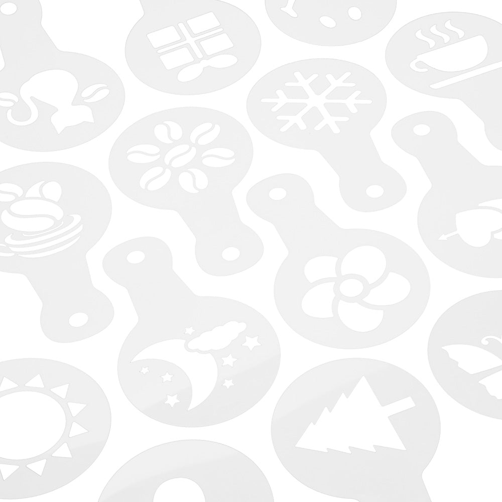Shop the EspressoWorks Latte Art Stencils 19-Piece Set at espresso-works.com