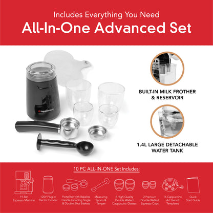 EspressoWorks 10-Piece Coffee and Espresso Machine Set
