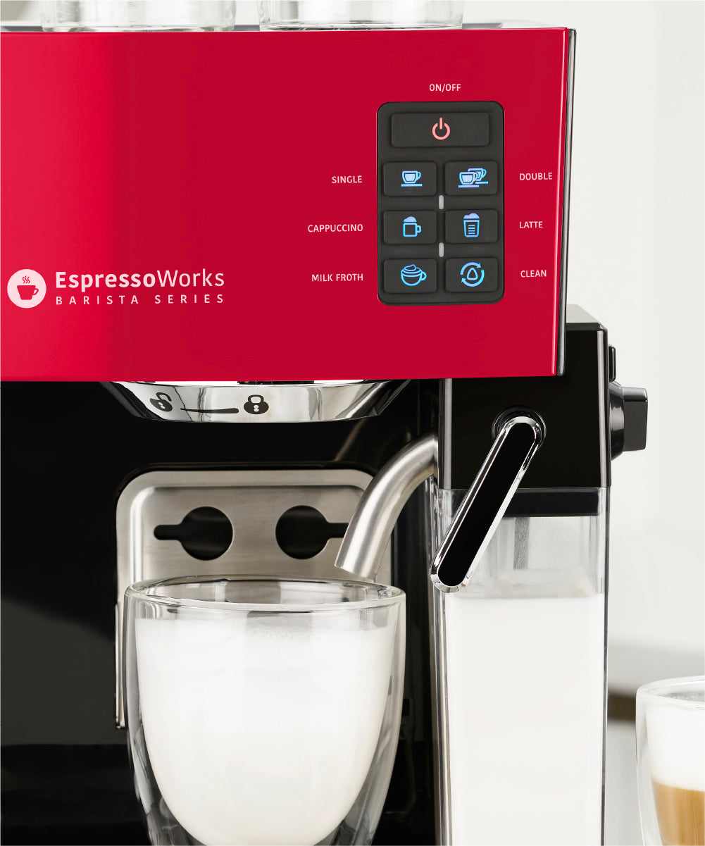  EspressoWorks 19-Bar Espresso, Cappuccino and Latte Maker  10-Piece Set - Brew Cappuccino and Latte with One Button - Espresso Machine  with Milk Steamer 1250W - Coffee Gifts (Silver): Home & Kitchen