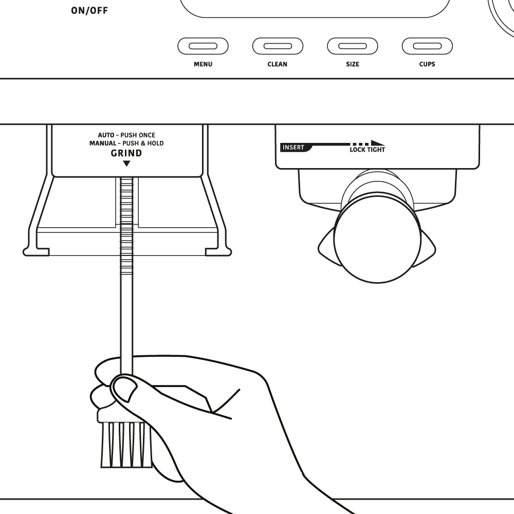 Step 4 - Clear the grinder chute