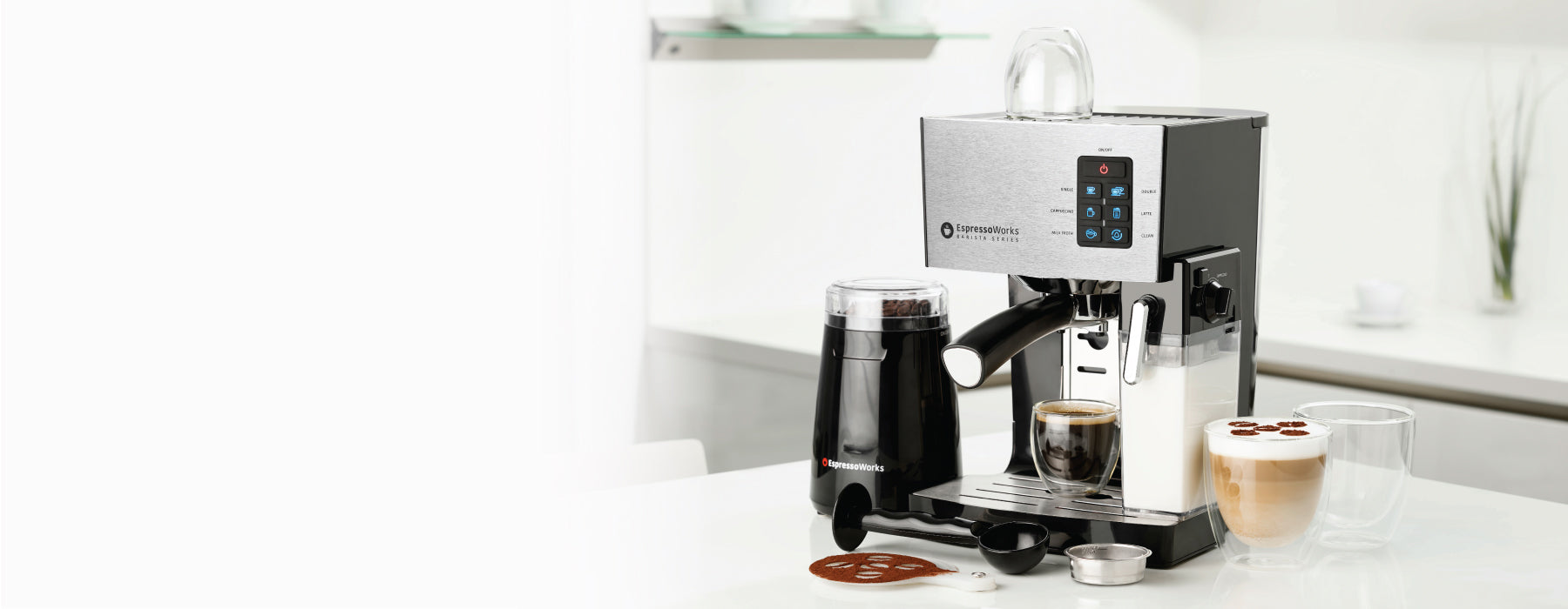 Click on the link to download the user guide for the 10-piece 19-bar EspressoWorks Espresso Machine Stainless Steel
