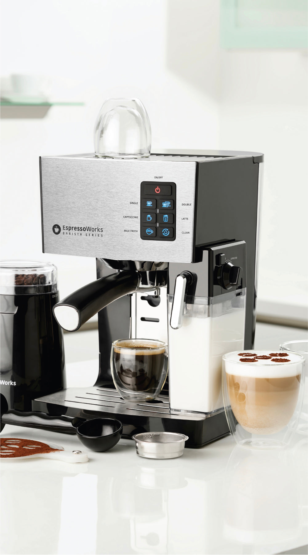Sincreative Cafetera Express Steel para espressos y cappuccinos