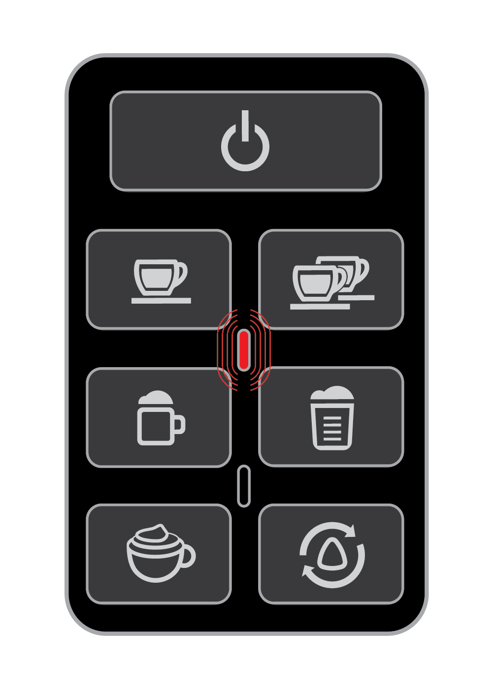 The red indicator light is flashing
