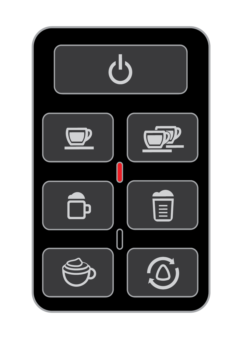 The red indicator light is solid (not flashing)