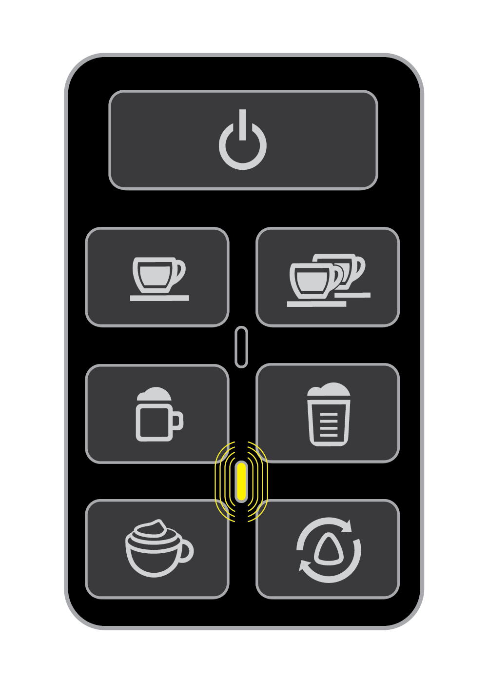 The yellow indicator light is flashing