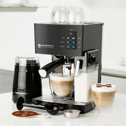 EspressoWorks 10-Piece Coffee and Espresso Machine Set - Black