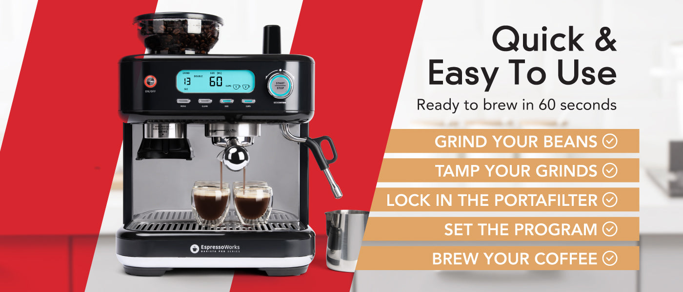 Features of the EspressoWorks 30-Piece Coffee Machine Set in Black