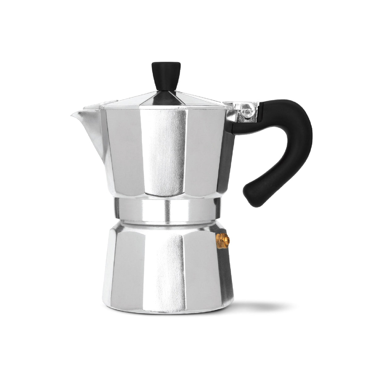 3-cup classic moka pot, front view