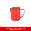 Stainless Steel Milk Frothing Jug in Matte Red color as part of the Moka Pot Bundle 