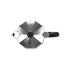 stainless steel moka pot 3 cups top view