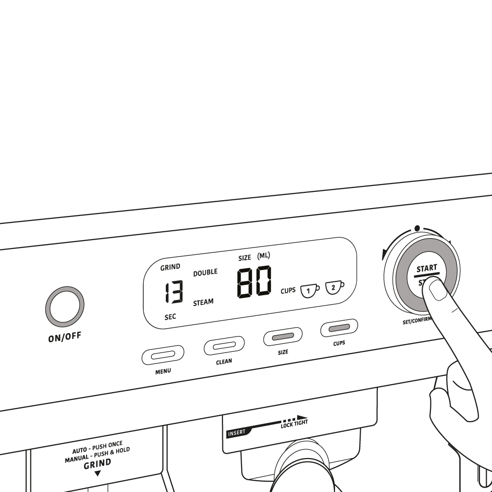 Step 3b - Double espresso settings