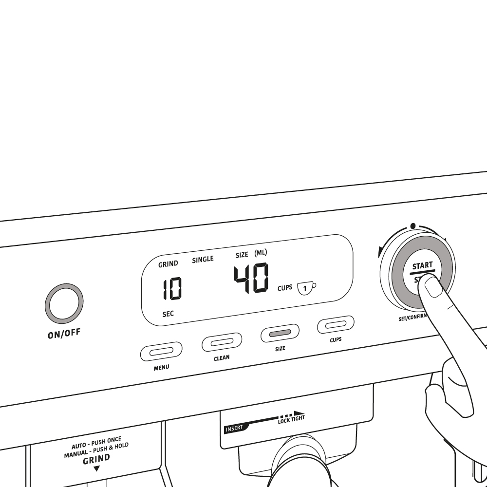Step 3a - Single espresso settings