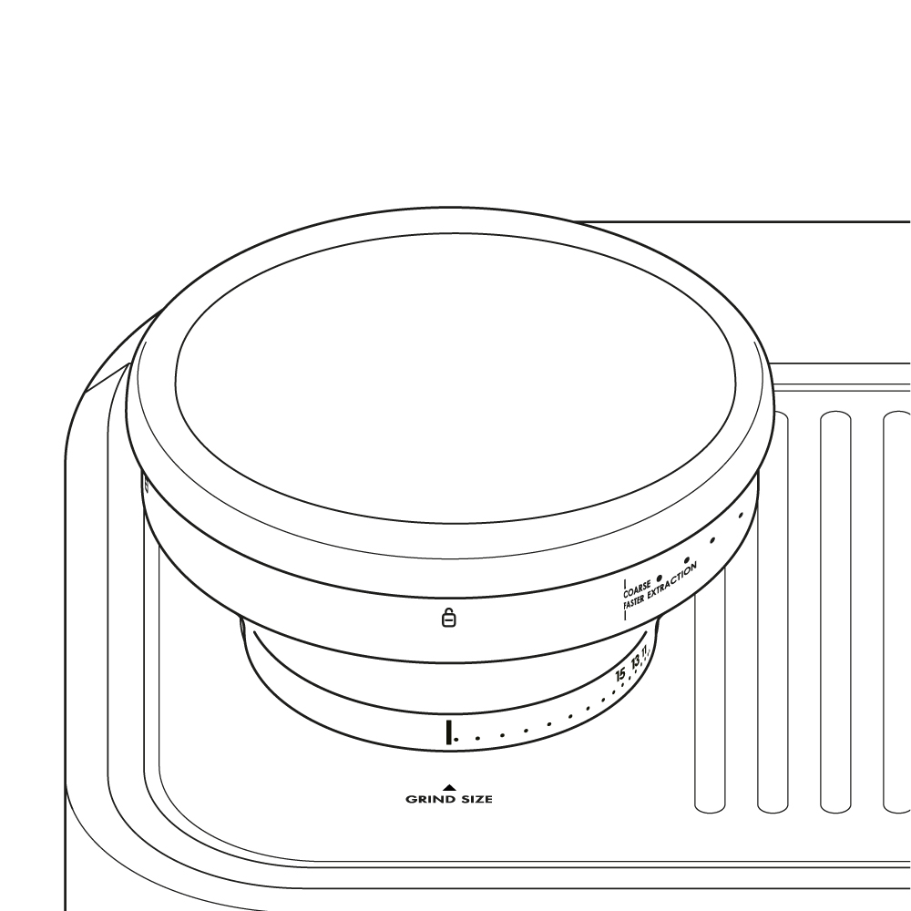 Step 2 - Position on the grinder