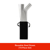 EspressoWorks Reusable Steel Straws (10-Piece Set)