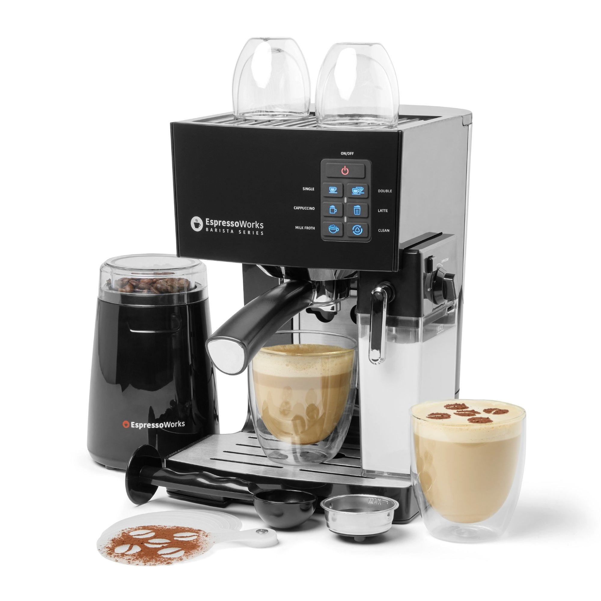EspressoWorks Juego de 10 piezas para hacer café expreso, café con leche y  café con leche de 19 bares, cafetera con café con un botón, máquina de café