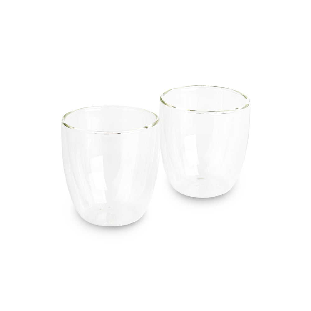 Espresso Cups Set of 2 Double Wall Insulated Glass Coffee Mugs 5.5 OZ  Cappucci