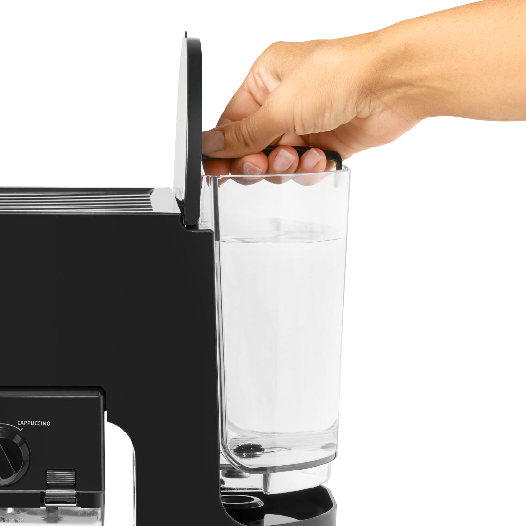 Easily replace the water tank on the 10-piece 19-bar EspressoWorks Espresso & Cappuccino Maker Set