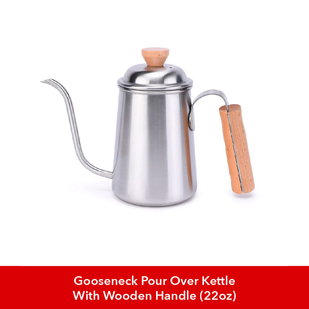 Gooseneck Pour Over Kettle with Wooden Handle as part of the Pour Over Bundle by EspressoWorks