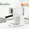 Easily remove, refill, and clean the water tank of the 10-Piece White Espresso &amp; Cappuccino Maker Set