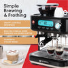 Easy control interface of the EspressoWorks 30-Piece Espresso and Cappuccino Coffee Machine with Digital Display