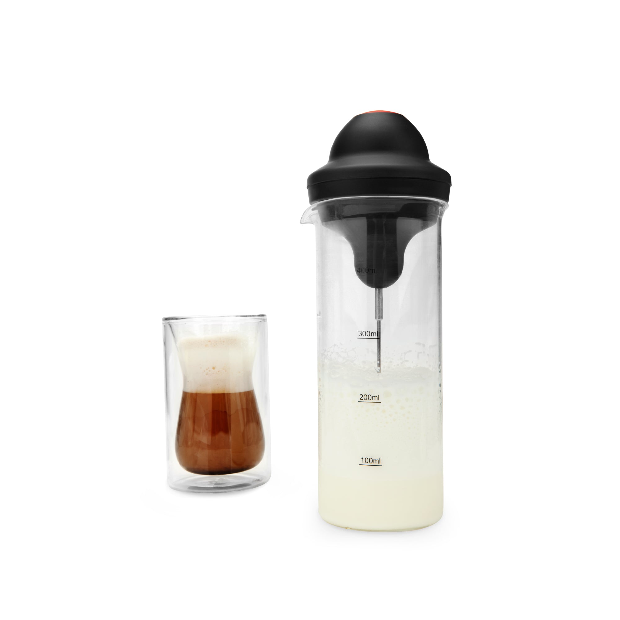 Battery-Powered Coffee Frother with Case