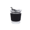 black glass travel mug 12oz front view