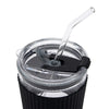 black glass travel mug 15oz lid