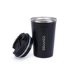 black travel mug 13oz front view opened