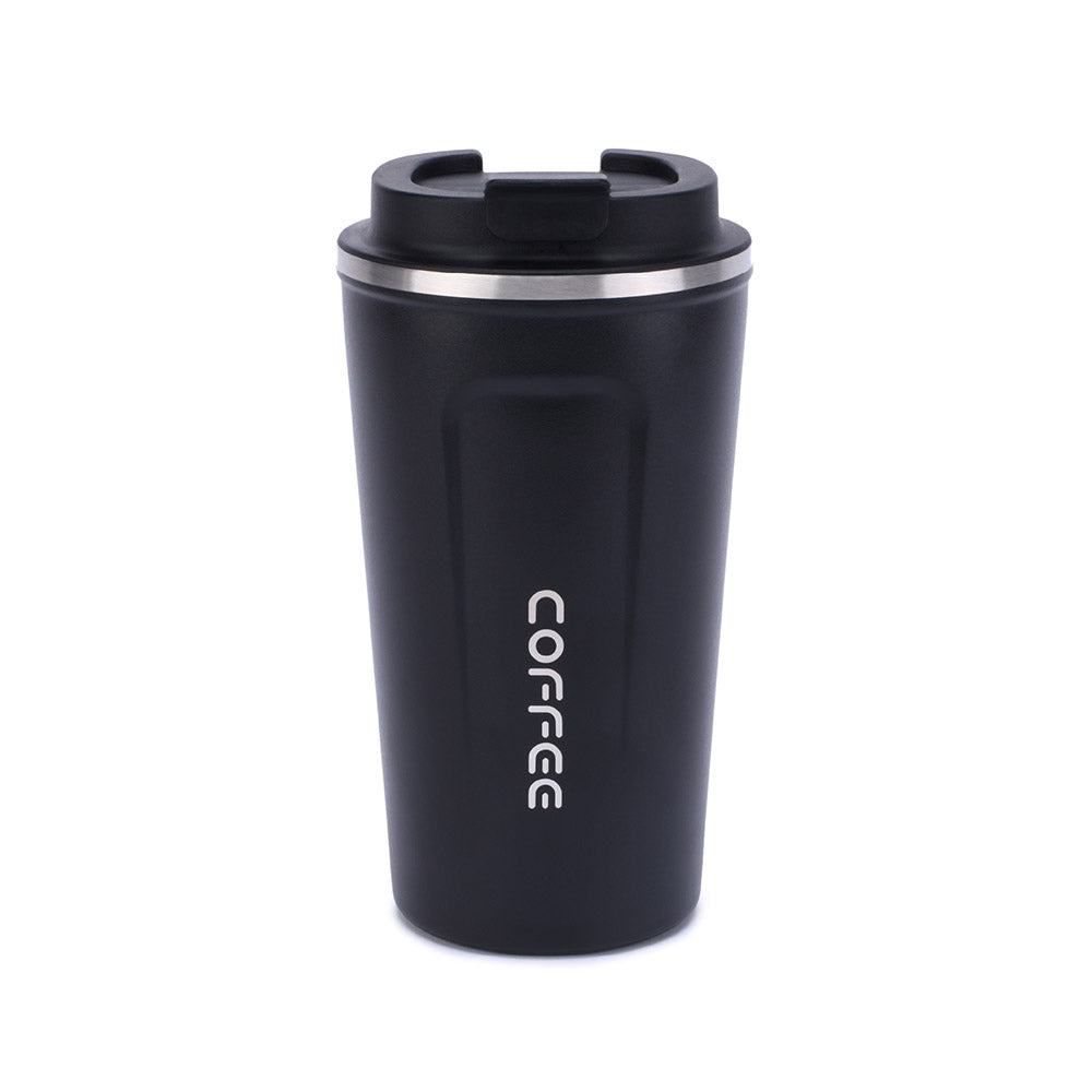 black travel mug 17oz front view