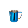 blue milk frothing pitcher 350ml front view