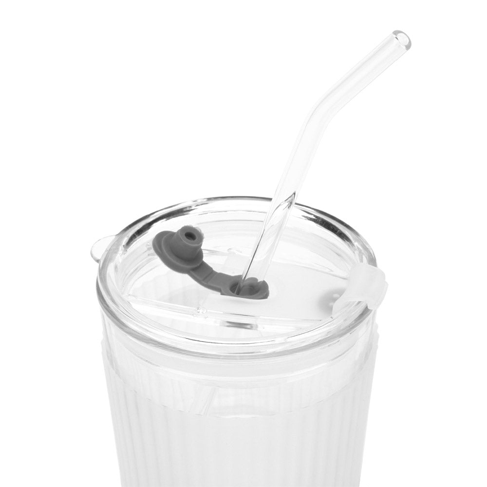 Glass Cups With Lids And Straws Portable Glass Tumbler With Lid And Straw  Portable Glass Mugs With Lids And Straw For Traveling