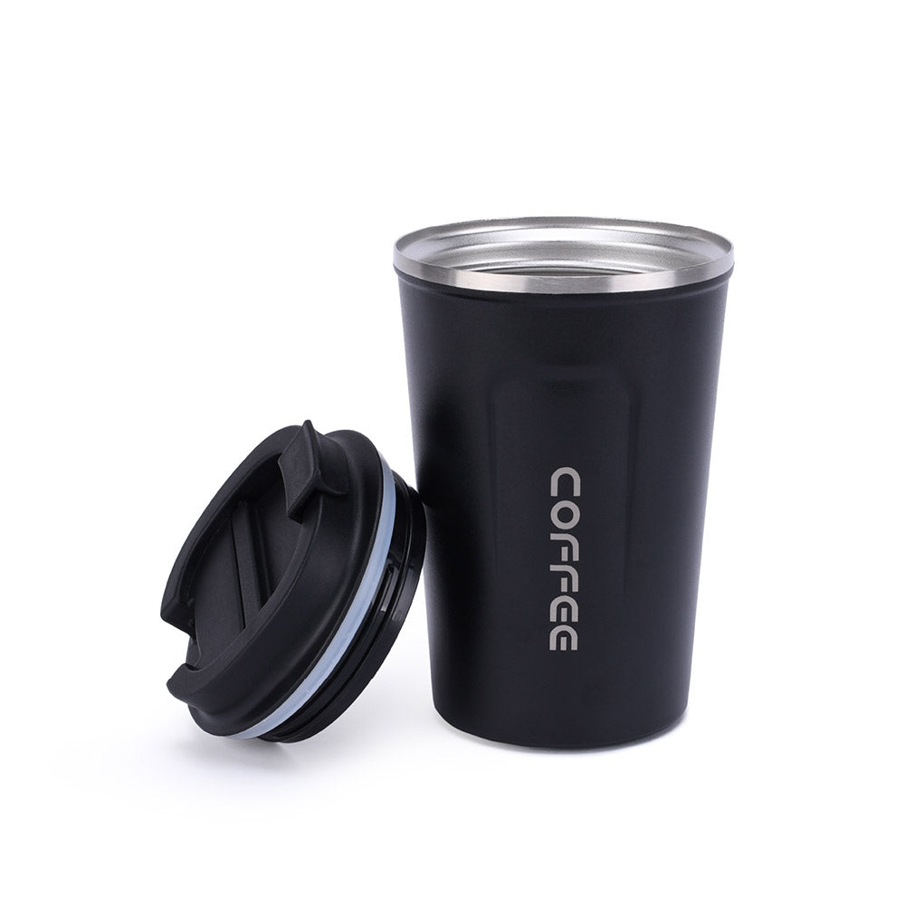 Buy the EspressoWorks Eco-Friendly Travel Mug 13oz, Stainless Steel Black at espresso-works.com