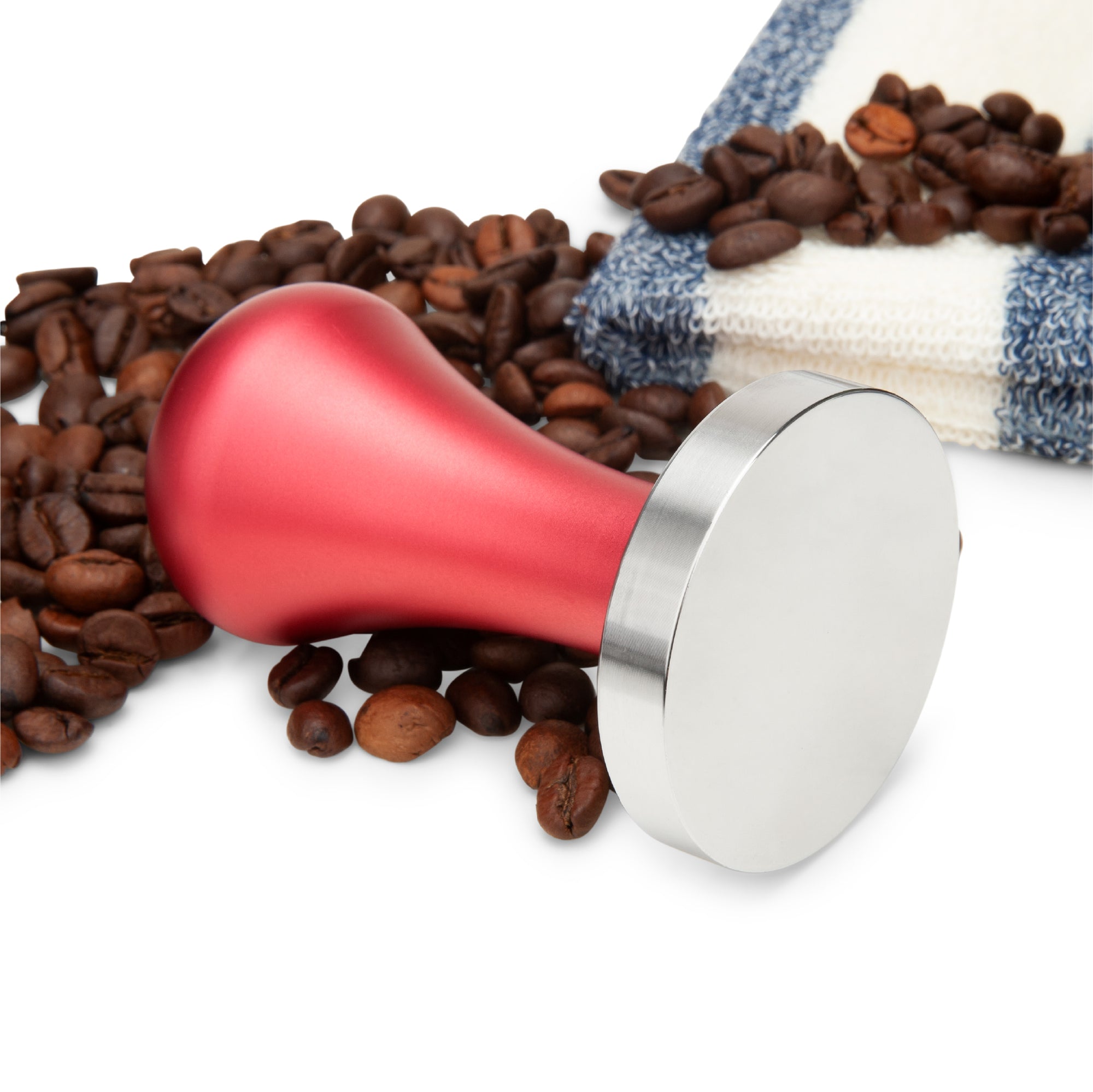 Professional Red Coffee Tamper with Flat Base