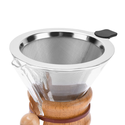 Shop the EspressoWorks Glass Coffee Dripper and Carafe Set with Reusable Metallic Filter, 13.5oz at espresso-works.com