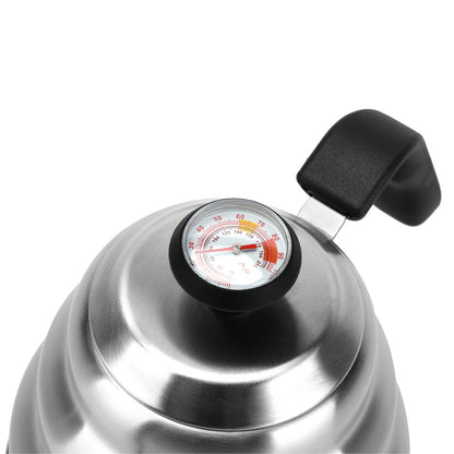 Shop the EspressoWorks Gooseneck Drip Kettle with Thermometer 34oz, Stainless Steel at espresso-works.com
