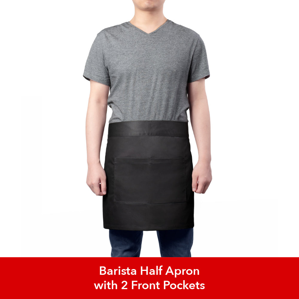 Barista Half Apron with 2 Front Pockets in The Home Barista Bundle (9-Piece Bundle) - EspressoWorks