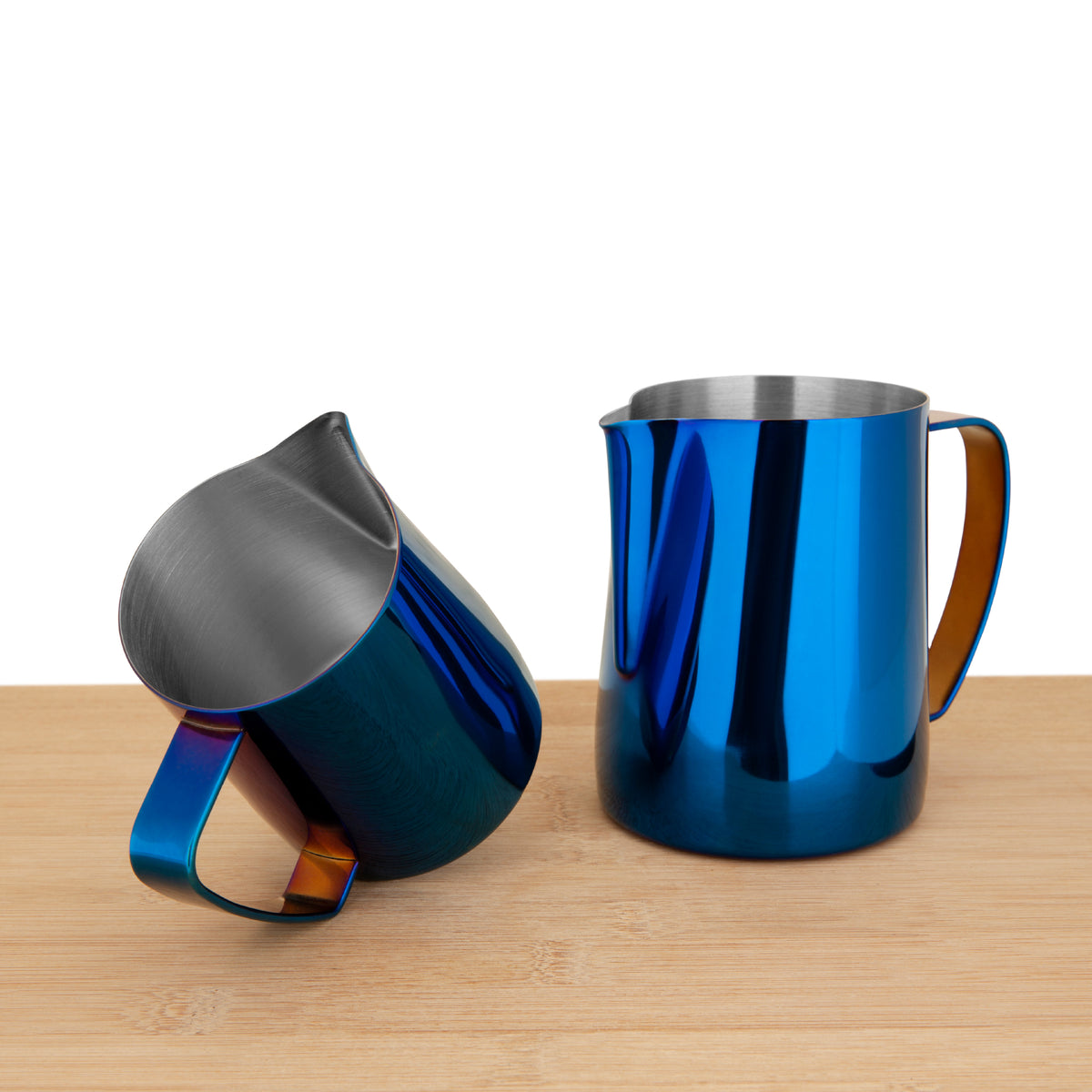 EspressoWorks Stainless Steel Milk Frothing Jug - Blue (350ml and 600ml)
