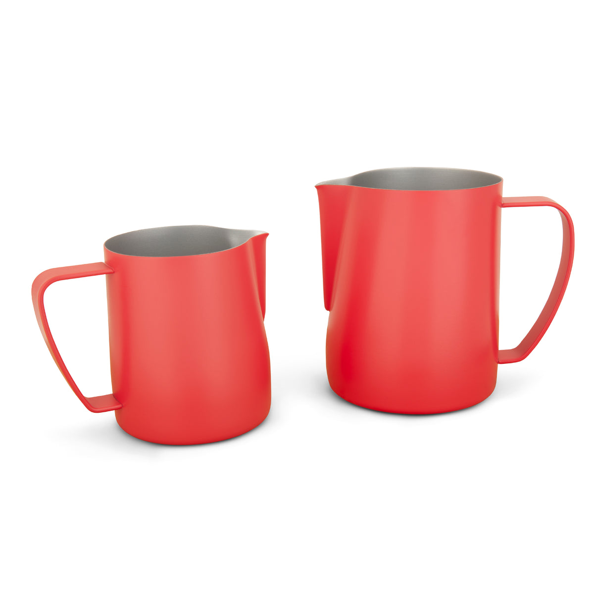 EspressoWorks Stainless Steel Milk Frothing Jug - Matte Red (350ml and 600ml)