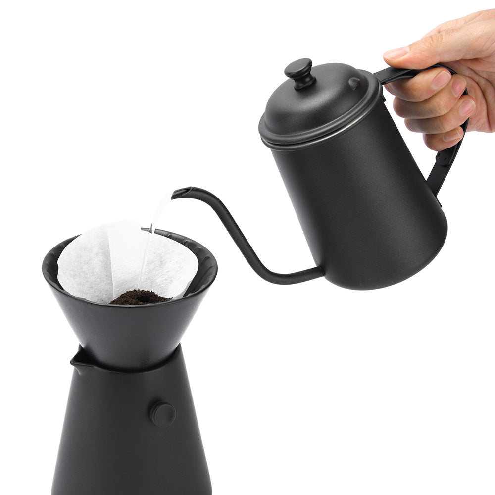 Shop the Pour Over Coffee Gooseneck Kettle with Double Handle 22oz, Matte Black by EspressoWorks at espresso-works.com