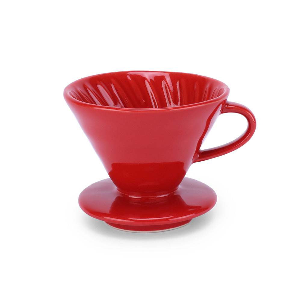 Hario V60 Coffee Dripper and Pot Set (Size 01, Red)