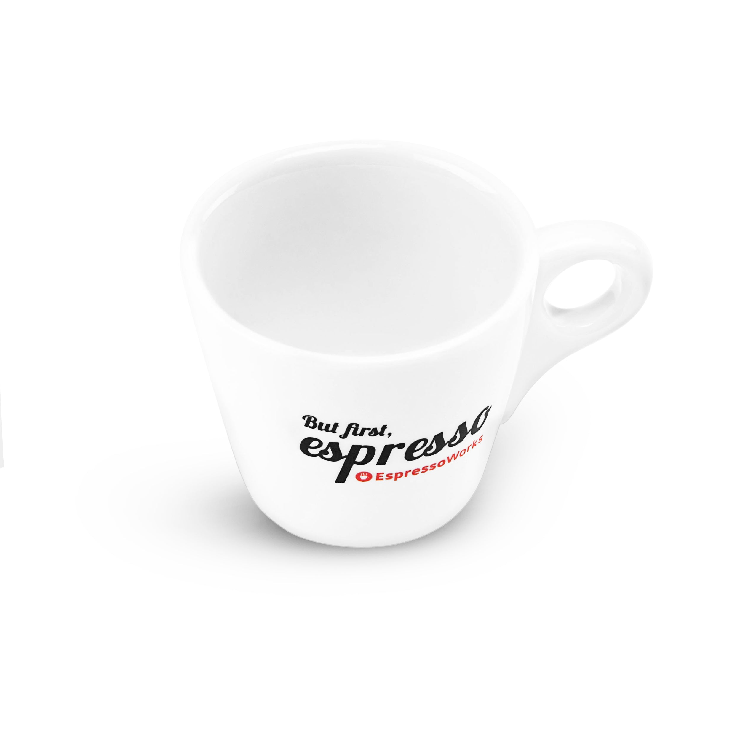 EspressoWorks Ceramic Espresso Cup with "But First, Espresso" Quote