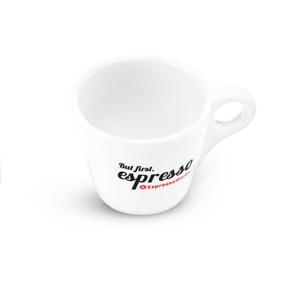 EspressoWorks Ceramic Espresso Cup with "But First, Espresso" Quote