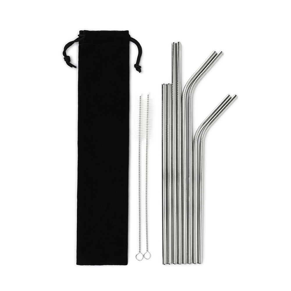 Reusable Straws Set, Stainless Steel, Plastic-Free