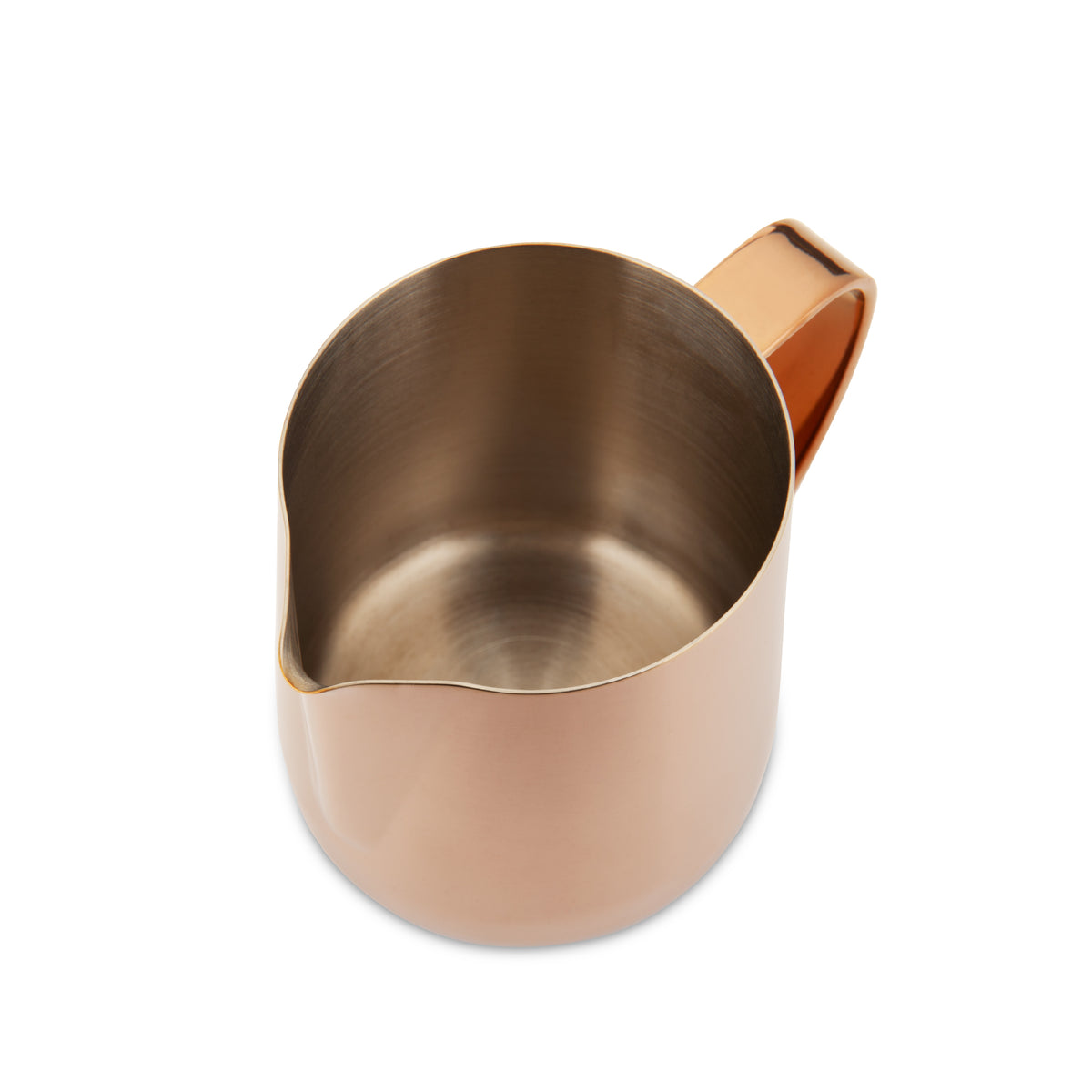 rose gold milk frothing pitcher 350ml inner view