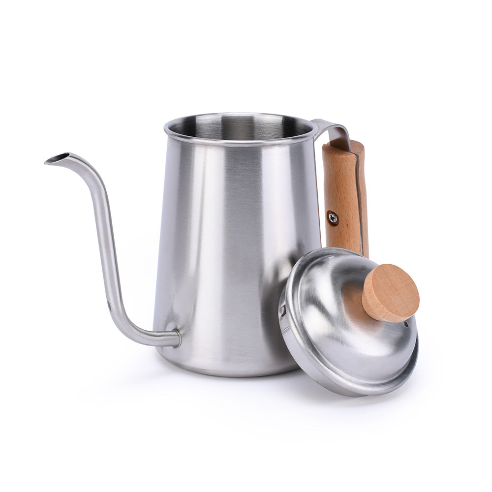 stainless steel pour over drip kettle open lid