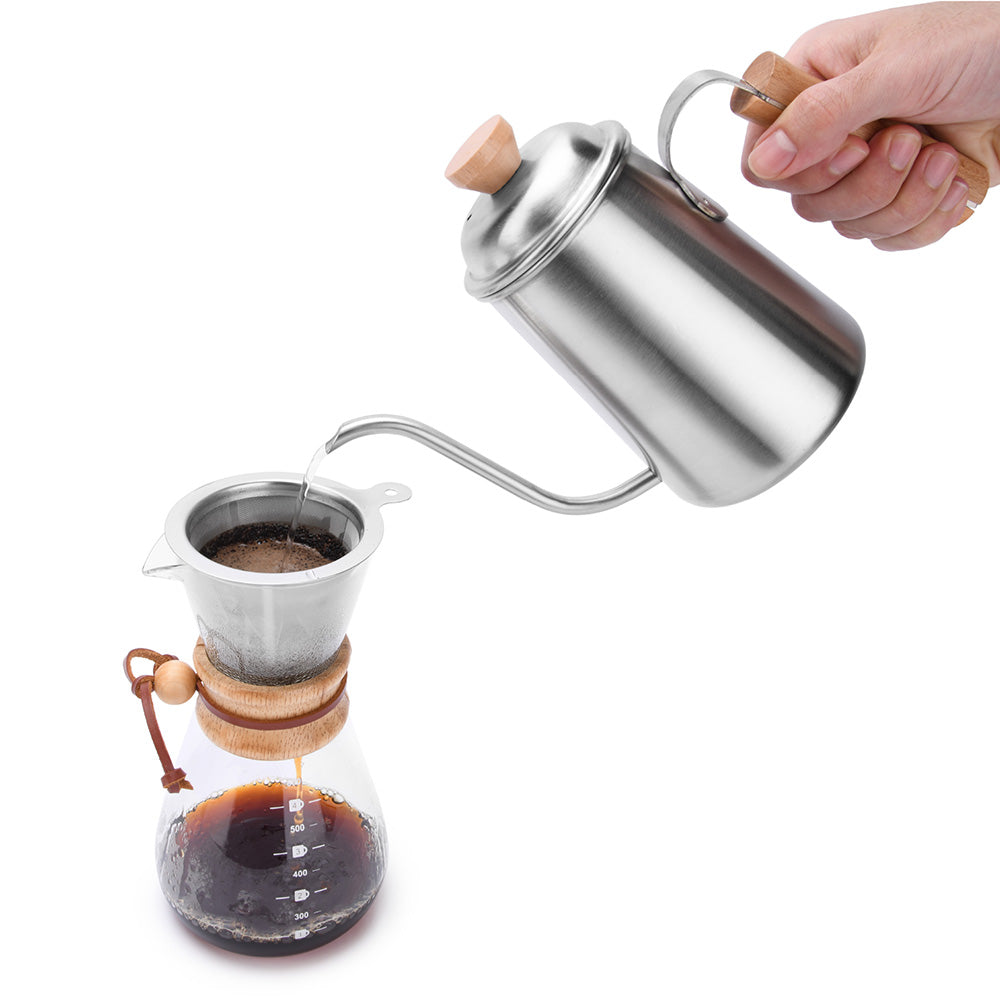 stainless steel pour over drip kettle pouring water